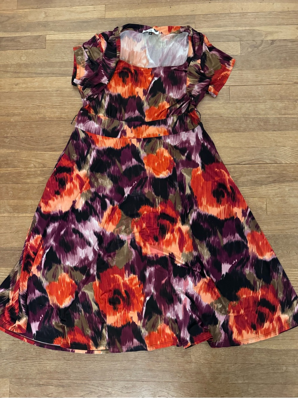 Lily Women's Multicolor Floral Knee Length Fit & Flare Dress - Size 1X
 b72